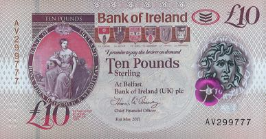 P 91 Northern Ireland 10 Pounds Year 2019 (Bank of Irel